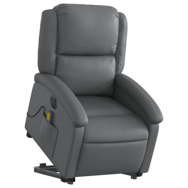 vidaXL Massagesessel mit Aufstehhilfe Elektrisch Grau Kunstleder Modell 2