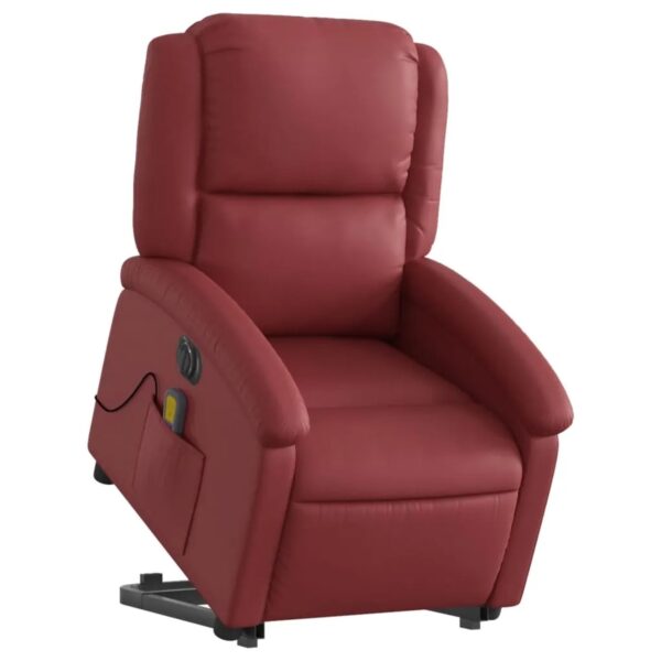 vidaXL Massagesessel mit Aufstehhilfe Elektrisch Weißrot Kunstleder Modell 7