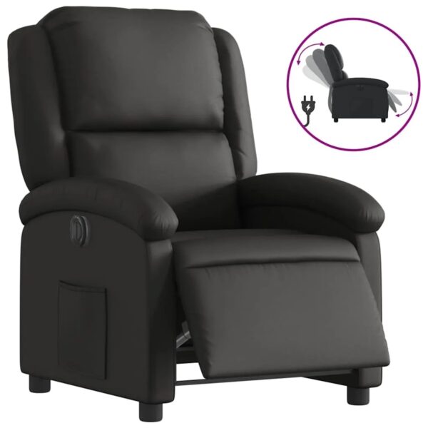vidaXL Relaxsessel Elektrisch Schwarz Echtleder 3204254