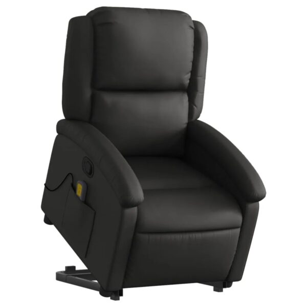 vidaXL Massagesessel mit Aufstehhilfe Schwarz Echtleder vidaXL Massagesessel mit Aufstehhilfe Schwarz Echtleder