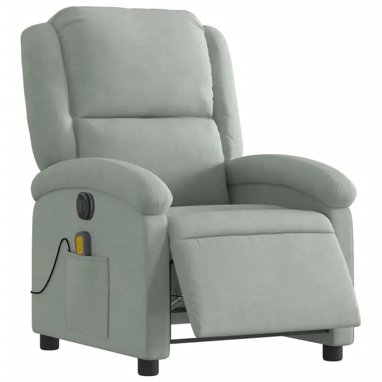 vidaXL Massagesessel Elektrisch Hellgrau Samt Modell 1