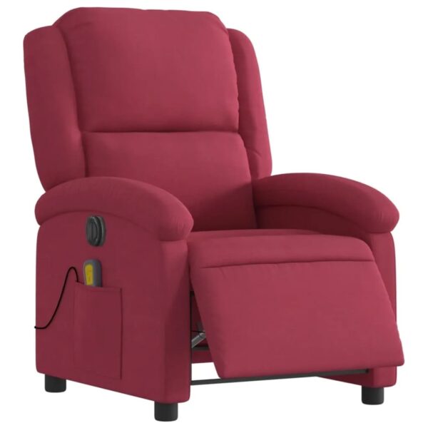 vidaXL Massagesessel Elektrisch Weißrot Samt