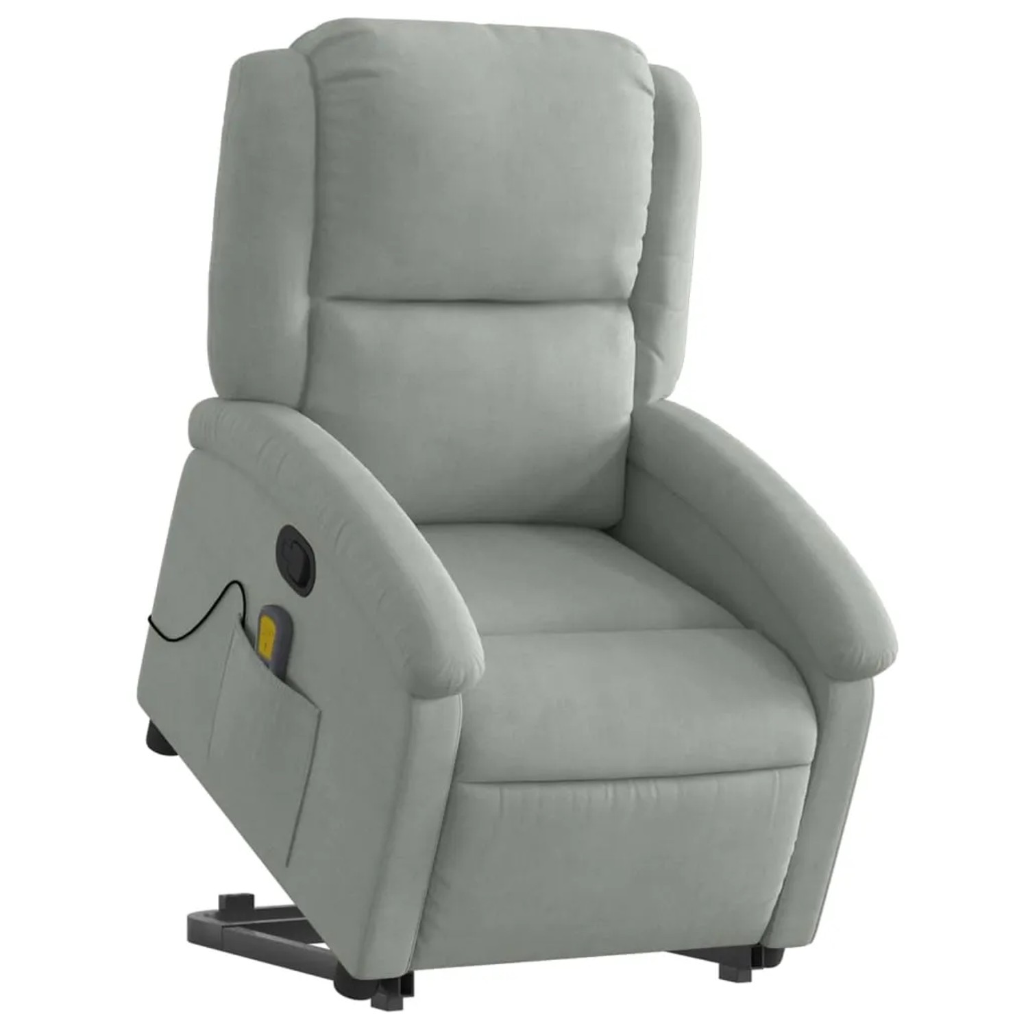 vidaXL Massagesessel mit Aufstehhilfe Hellgrau Samt Modell 1