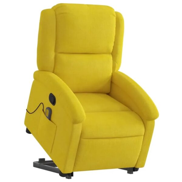 vidaXL Massagesessel mit Aufstehhilfe Gelb Samt vidaXL Massagesessel mit Aufstehhilfe Gelb Samt