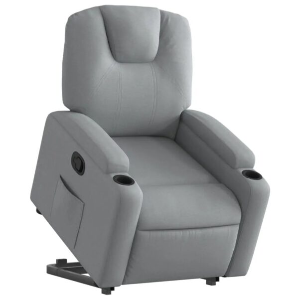 vidaXL Relaxsessel mit Aufstehhilfe Hellgrau Stoff Modell 18