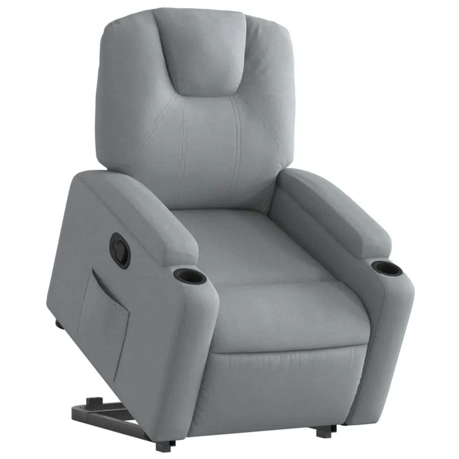 vidaXL Relaxsessel mit Aufstehhilfe Hellgrau Stoff Modell 18
