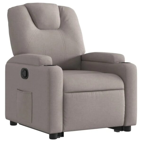 vidaXL Relaxsessel mit Aufstehhilfe Taupe Stoff Modell 27