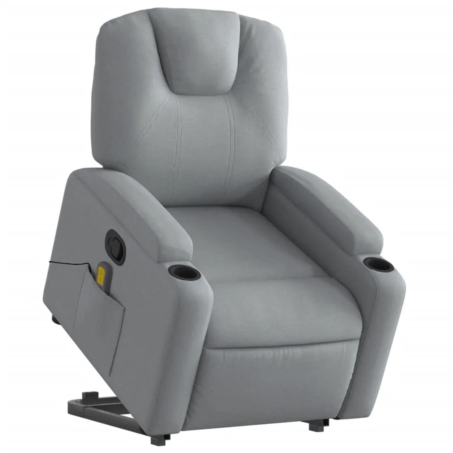 vidaXL Massagesessel mit Aufstehhilfe Hellgrau Samt Modell 12