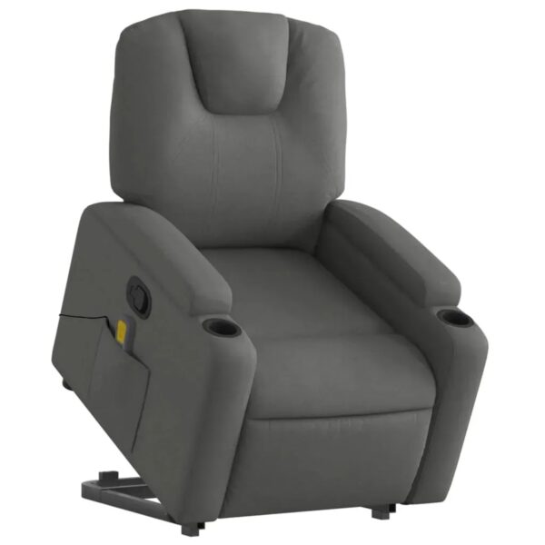 vidaXL Massagesessel mit Aufstehhilfe Dunkelgrau Samt Modell 3