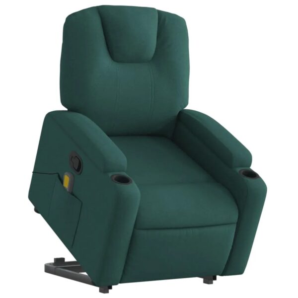 vidaXL Massagesessel mit Aufstehhilfe Dunkelgrün Stoff Modell 7 vidaXL Massagesessel mit Aufstehhilfe Dunkelgrün Stoff Modell 7