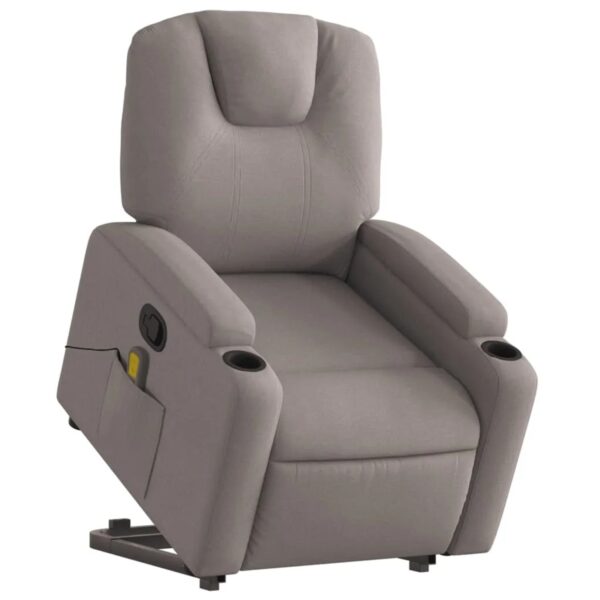 vidaXL Massagesessel mit Aufstehhilfe Taupe Stoff Modell 1
