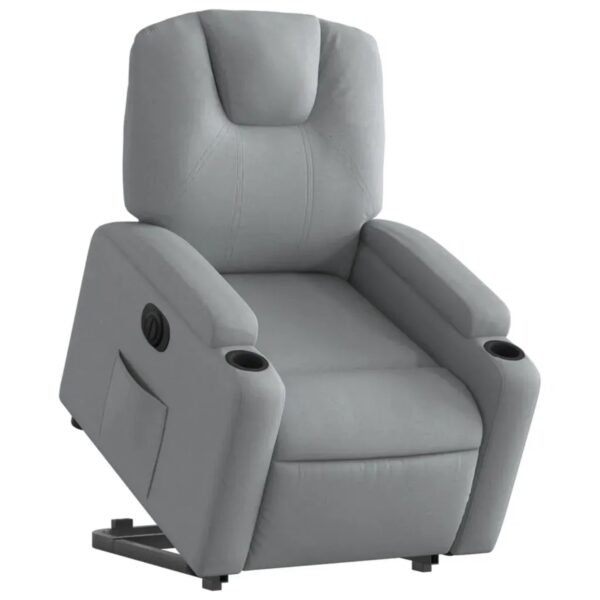 vidaXL Relaxsessel mit Aufstehhilfe Elektrisch Hellgrau Stoff Modell 7 vidaXL Relaxsessel mit Aufstehhilfe Elektrisch Hellgrau Stoff Modell 7