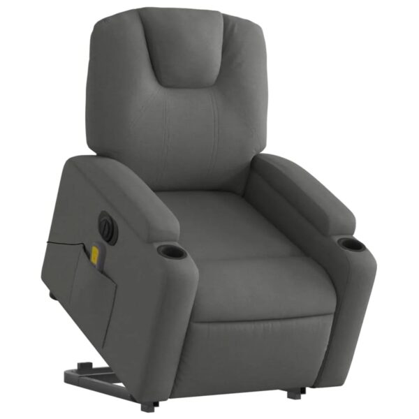 vidaXL Elektrischer Massagesessel mit Aufstehhilfe Dunkelgrau Stoff Modell 2 vidaXL Elektrischer Massagesessel mit Aufstehhilfe Dunkelgrau Stoff Modell 2