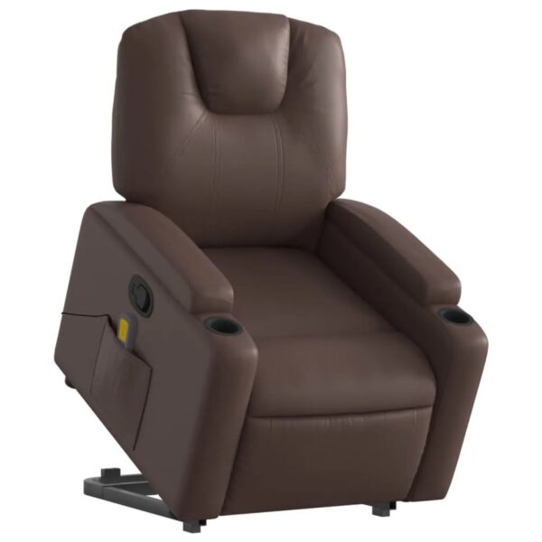 vidaXL Massagesessel mit Aufstehhilfe Braun Kunstleder Modell 4
