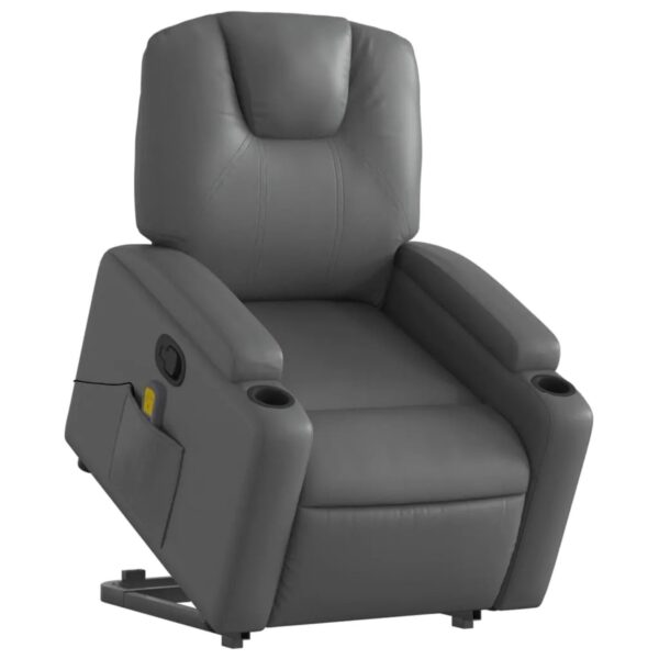 vidaXL Massagesessel mit Aufstehhilfe Grau Kunstleder Modell 4