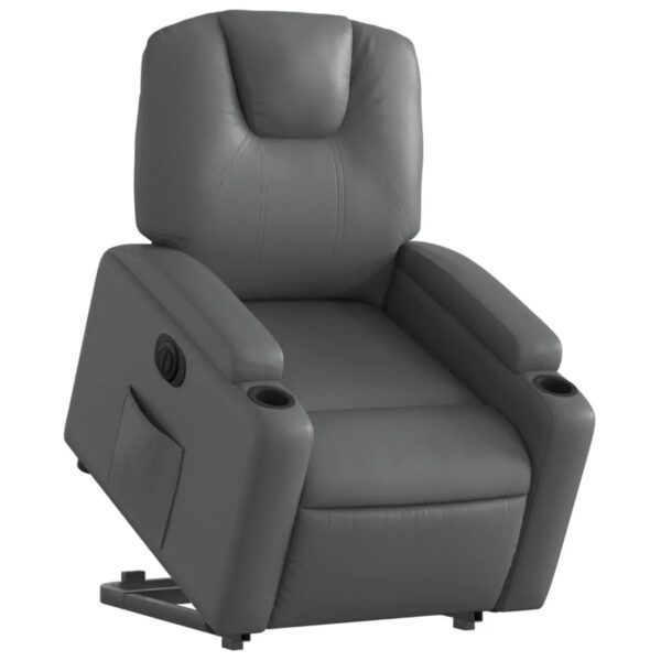 vidaXL Relaxsessel mit Aufstehhilfe Elektrisch Grau Kunstleder Modell 2 vidaXL Relaxsessel mit Aufstehhilfe Elektrisch Grau Kunstleder Modell 2