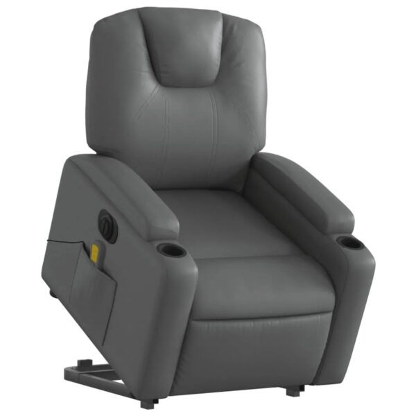 vidaXL Massagesessel mit Aufstehhilfe Elektrisch Grau Kunstleder Modell 7 vidaXL Massagesessel mit Aufstehhilfe Elektrisch Grau Kunstleder Modell 7