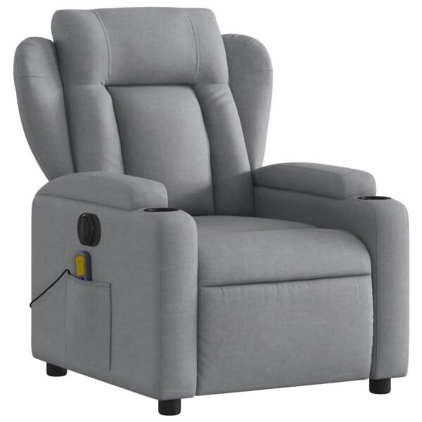 vidaXL Massagesessel Elektrisch Hellgrau Samt Modell 13 vidaXL Massagesessel Elektrisch Hellgrau Samt Modell 13