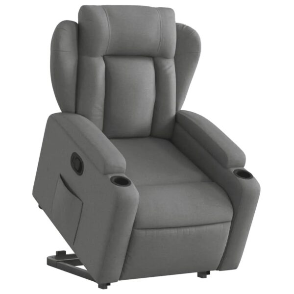 vidaXL Relaxsessel mit Aufstehhilfe Dunkelgrau Stoff Modell 10