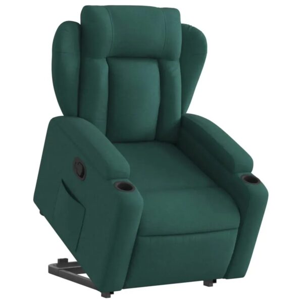 vidaXL Relaxsessel mit Aufstehhilfe Dunkelgrün Stoff Modell 14 vidaXL Relaxsessel mit Aufstehhilfe Dunkelgrün Stoff Modell 14