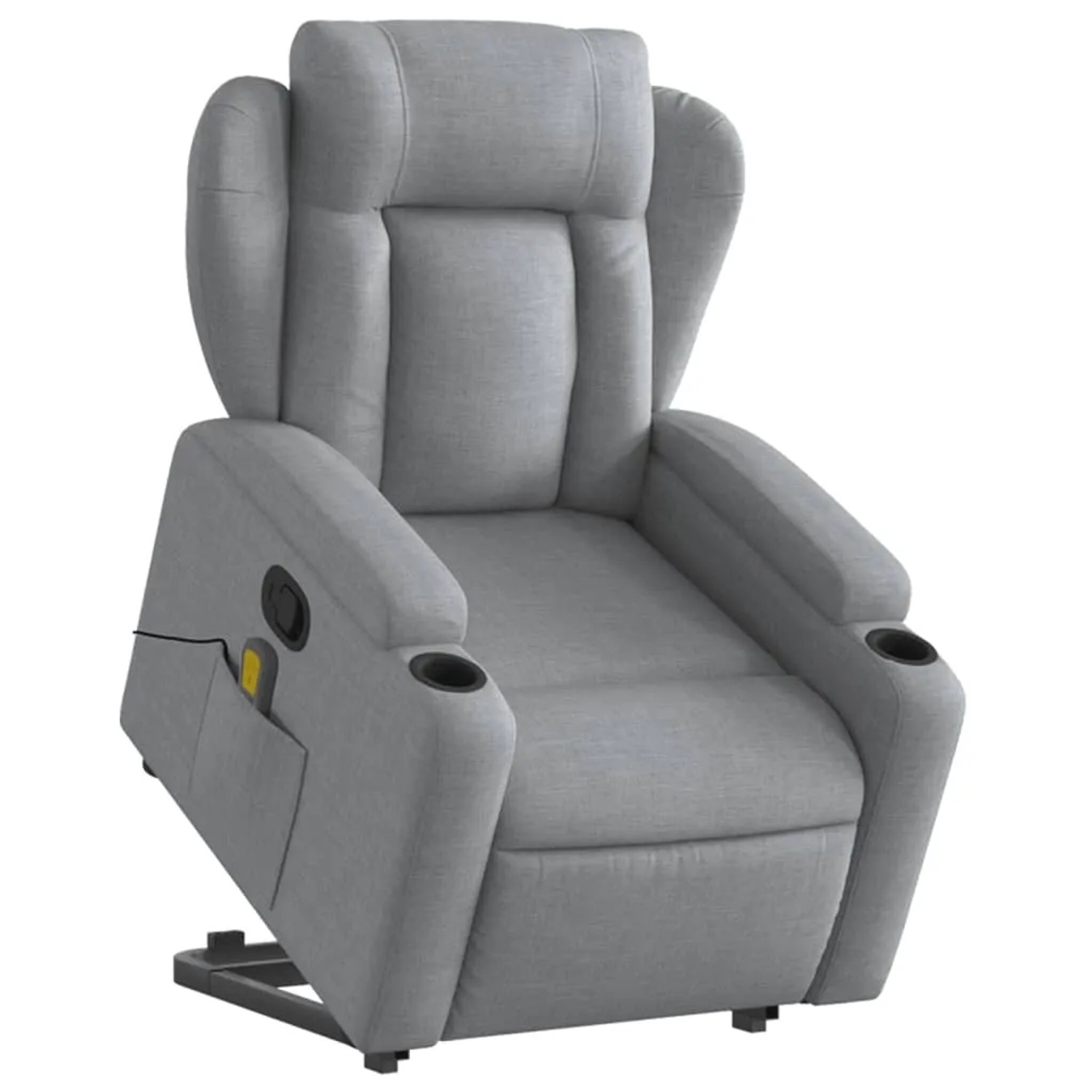vidaXL Massagesessel mit Aufstehhilfe Hellgrau Samt Modell 10