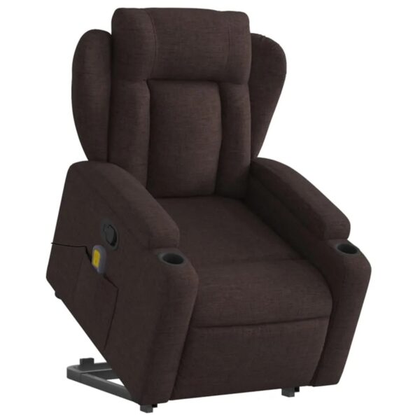 vidaXL Massagesessel mit Aufstehhilfe Dunkelbraun Stoff Modell 8
