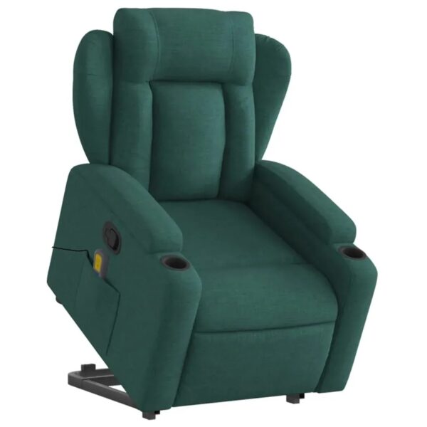 vidaXL Massagesessel mit Aufstehhilfe Dunkelgrün Stoff Modell 2 vidaXL Massagesessel mit Aufstehhilfe Dunkelgrün Stoff Modell 2