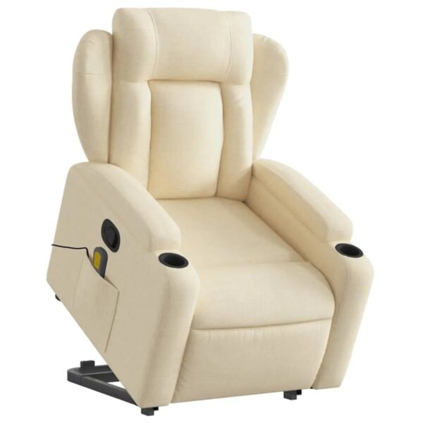 vidaXL Massagesessel mit Aufstehhilfe Creme Stoff Modell 11