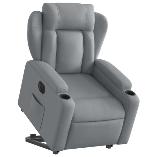 vidaXL Relaxsessel mit Aufstehhilfe Elektrisch Hellgrau Stoff Modell 3