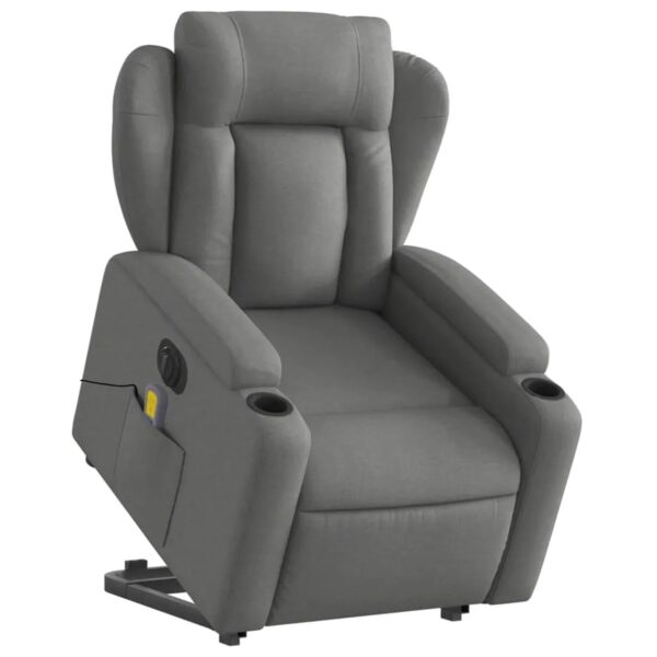 vidaXL Elektrischer Massagesessel mit Aufstehhilfe Dunkelgrau Stoff Modell 6