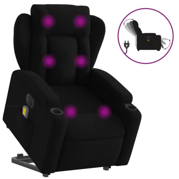 vidaXL Elektrischer Massagesessel mit Aufstehhilfe Schwarz Stoff Modell 11 vidaXL Elektrischer Massagesessel mit Aufstehhilfe Schwarz Stoff Modell 11