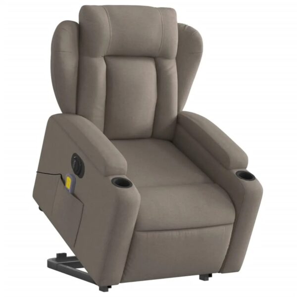 vidaXL Elektrischer Massagesessel mit Aufstehhilfe Taupe Stoff Modell 6
