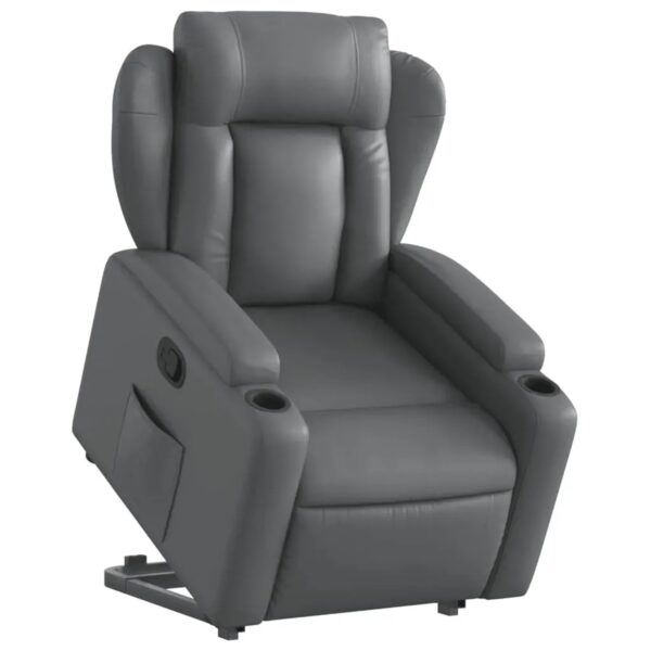 vidaXL Relaxsessel mit Aufstehhilfe Grau Kunstleder Modell 10