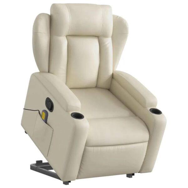 vidaXL Massagesessel mit Aufstehhilfe Creme Kunstleder Modell 2
