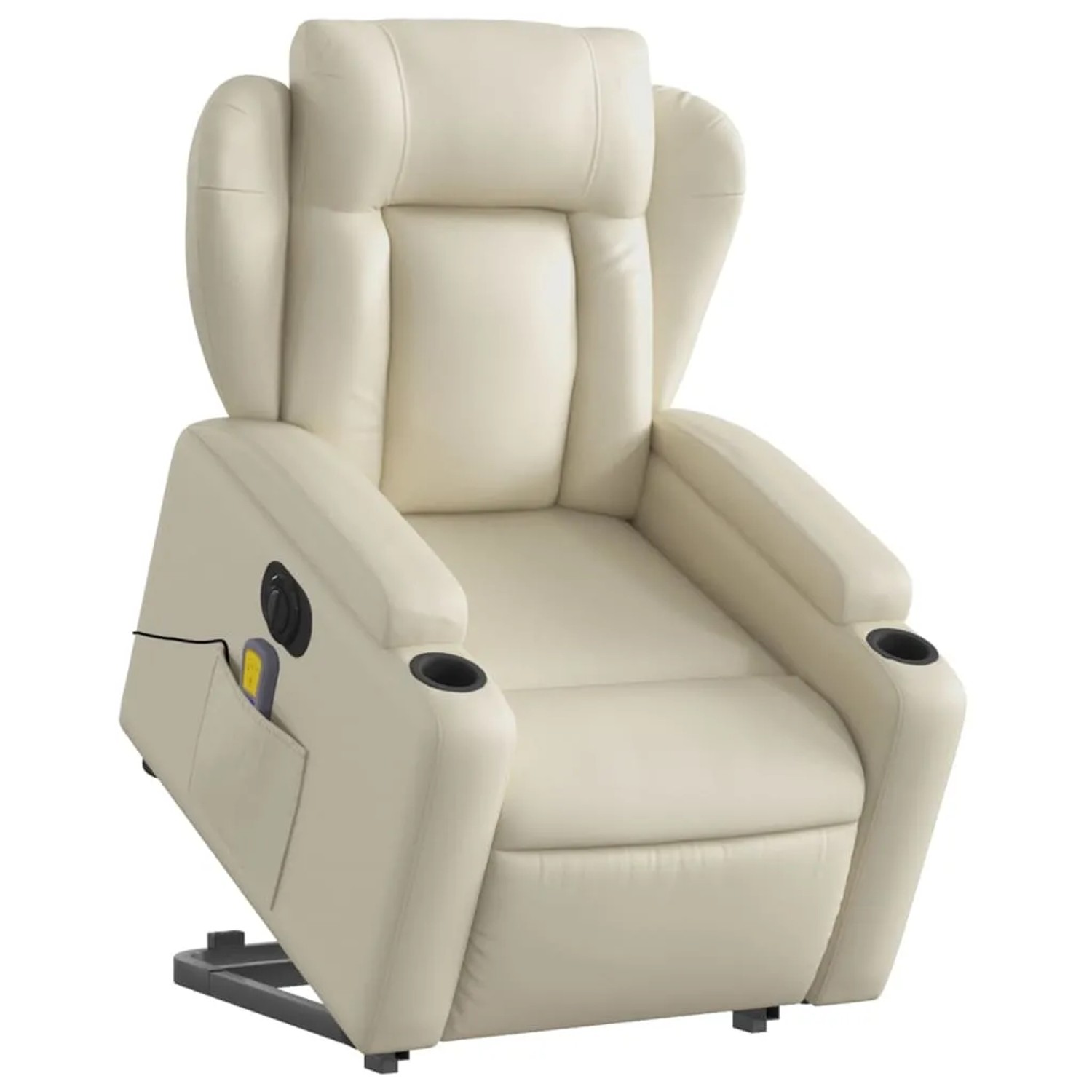 vidaXL Massagesessel mit Aufstehhilfe Elektrisch Creme Kunstleder Modell 5