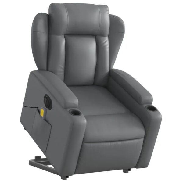 vidaXL Massagesessel mit Aufstehhilfe Elektrisch Grau Kunstleder Modell 4