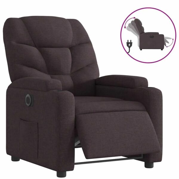 vidaXL Relaxsessel Elektrisch Dunkelbraun Stoff 3204577