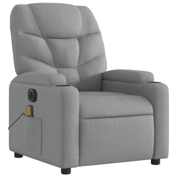 vidaXL Massagesessel Elektrisch Hellgrau Samt Modell 10