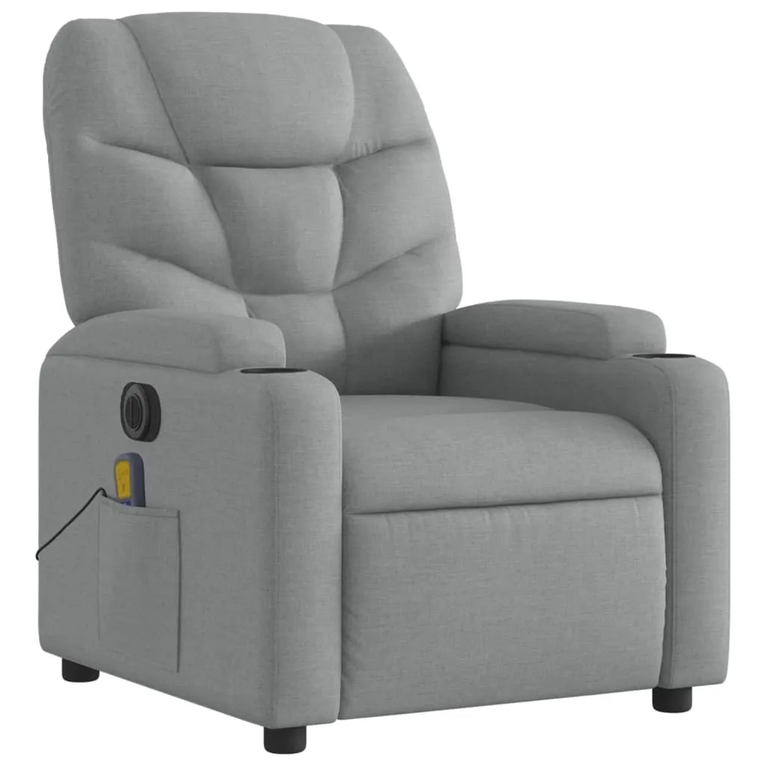 vidaXL Massagesessel Elektrisch Hellgrau Samt Modell 10