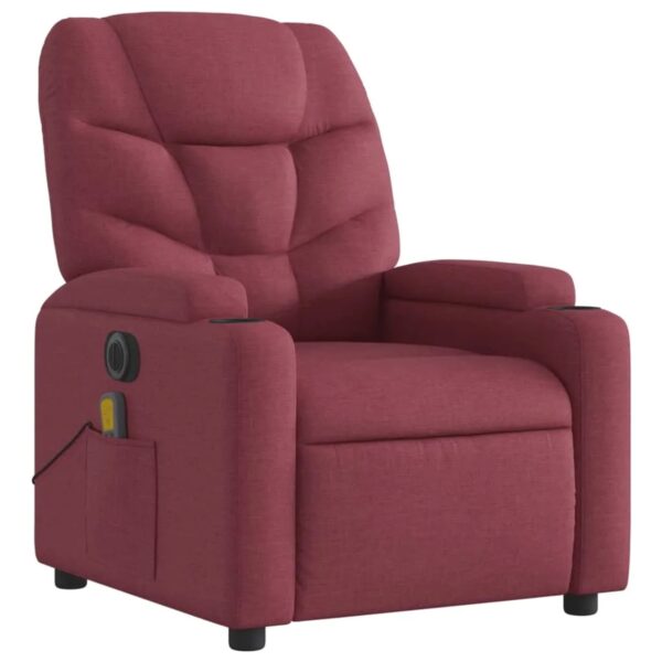 vidaXL Massagesessel Elektrisch Weißrot Stoff Modell 6