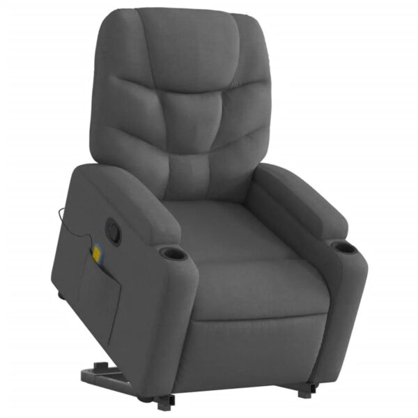 vidaXL Massagesessel mit Aufstehhilfe Dunkelgrau Samt Modell 8