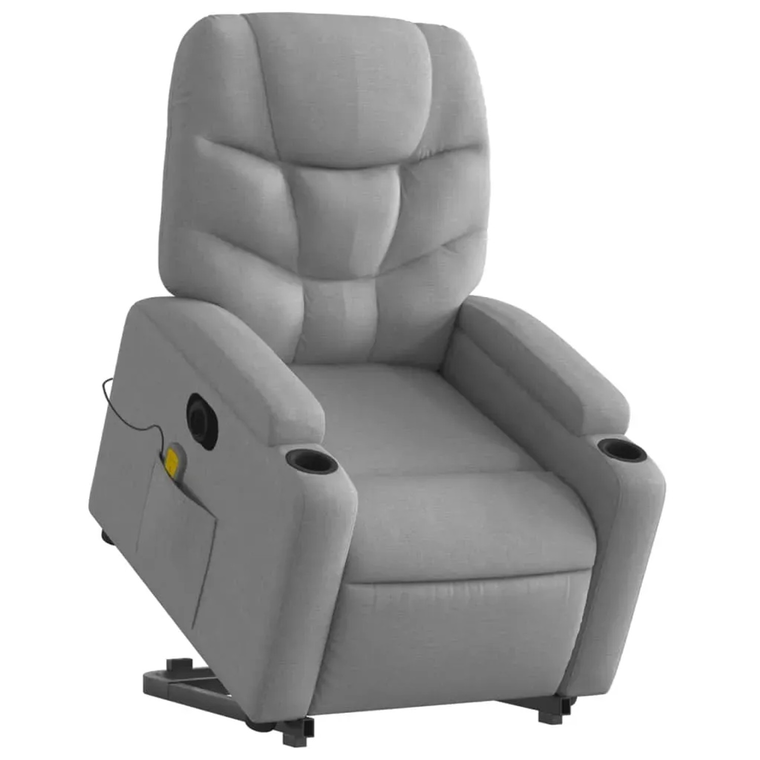 vidaXL Elektrischer Massagesessel mit Aufstehhilfe Hellgrau Stoff Modell 12
