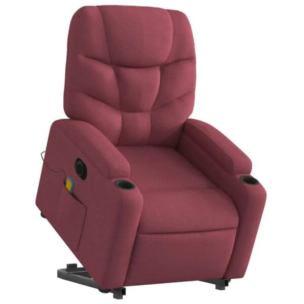 vidaXL Elektrischer Massagesessel mit Aufstehhilfe Weißrot Stoff Modell 5