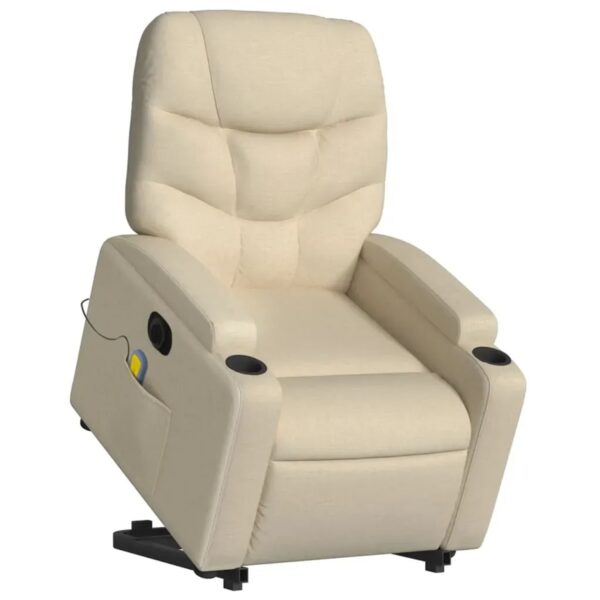 vidaXL Elektrischer Massagesessel mit Aufstehhilfe Creme Stoff Modell 10 vidaXL Elektrischer Massagesessel mit Aufstehhilfe Creme Stoff Modell 10