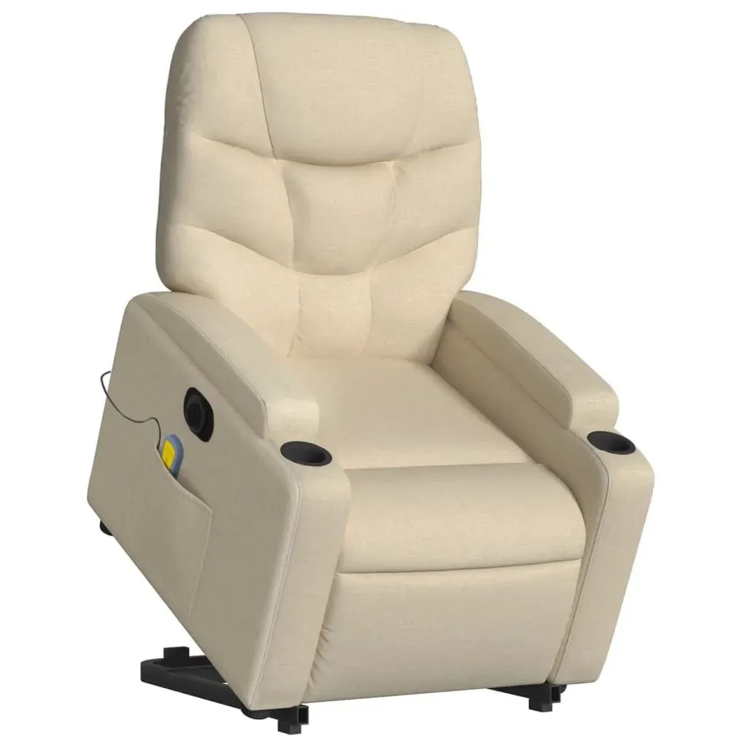 vidaXL Elektrischer Massagesessel mit Aufstehhilfe Creme Stoff Modell 10