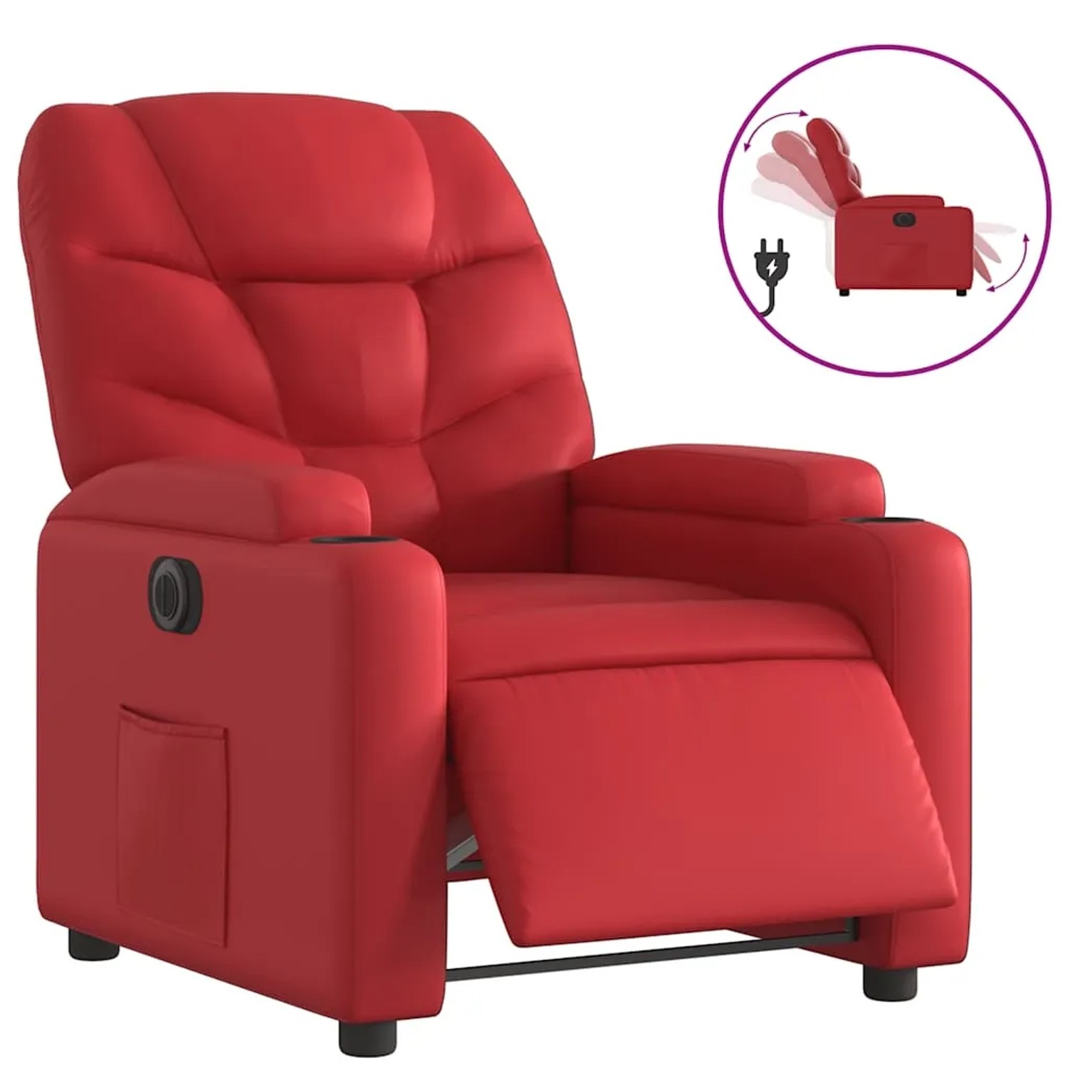 vidaXL Relaxsessel Elektrisch Rot Kunstleder 3204649