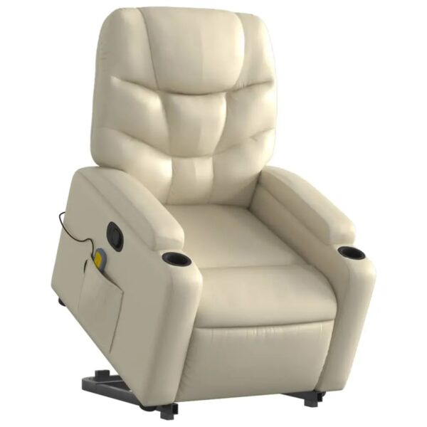 vidaXL Massagesessel mit Aufstehhilfe Creme Kunstleder Modell 10