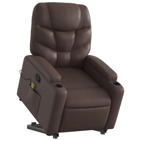 vidaXL Massagesessel mit Aufstehhilfe Braun Kunstleder Modell 5