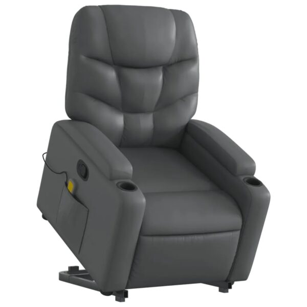 vidaXL Massagesessel mit Aufstehhilfe Grau Kunstleder Modell 3