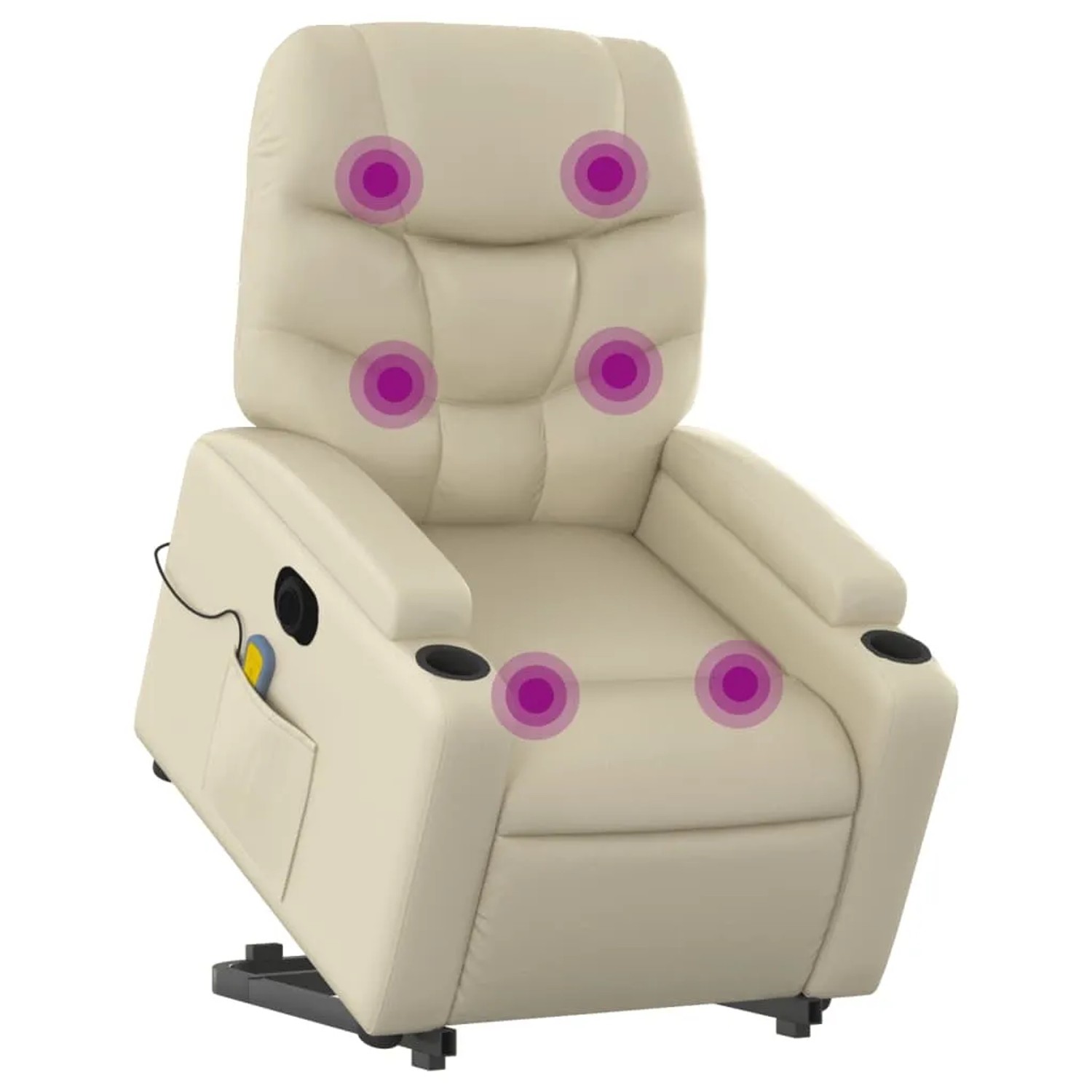 vidaXL Massagesessel mit Aufstehhilfe Elektrisch Creme Kunstleder Modell 3